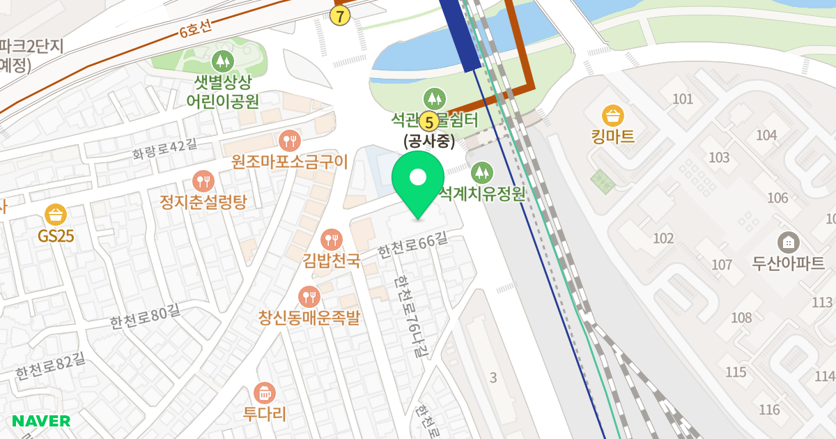 브룩스톤오피스텔 위치 지도 - 서울특별시 성북구 한천로66길 189