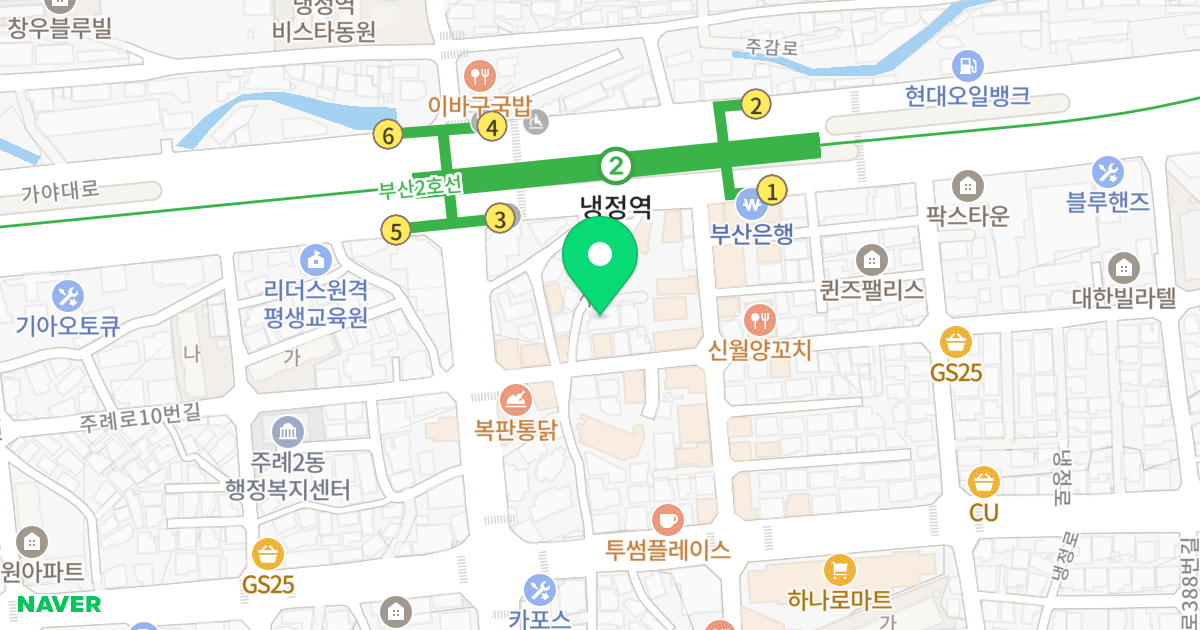 유빌라테오피스텔 위치 지도 - 부산광역시 사상구 가야대로 364-19