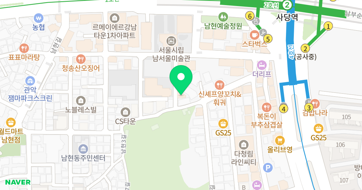 센텀타워 위치 지도 - 서울특별시 관악구 남현1길 38-11