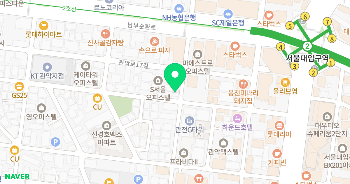 메이플스테이 위치 지도 - 서울특별시 관악구 남부순환로218길 18