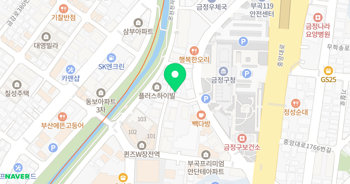 해뜰채 위치 지도 - 부산광역시 금정구 중앙대로1763번길 36-22