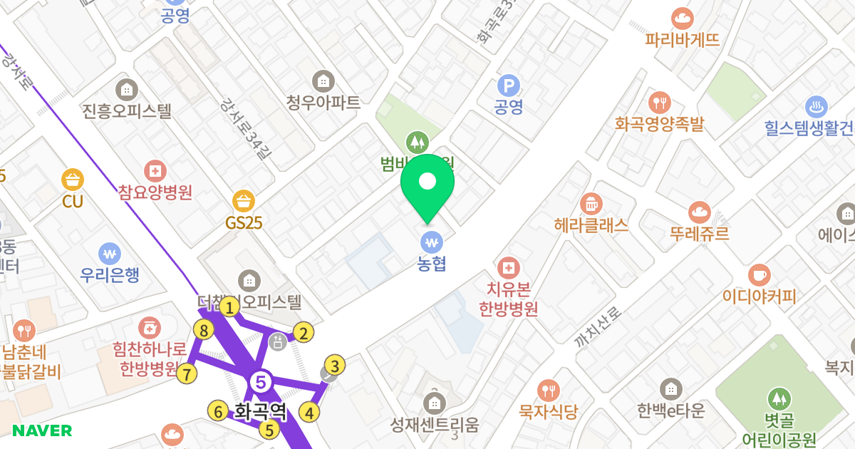 서안EZtel 위치 지도 - 서울특별시 강서구 화곡로 185