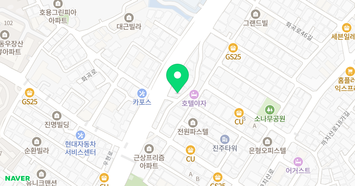 우장산투웨니퍼스트 위치 지도 - 서울특별시 강서구 화곡로 252