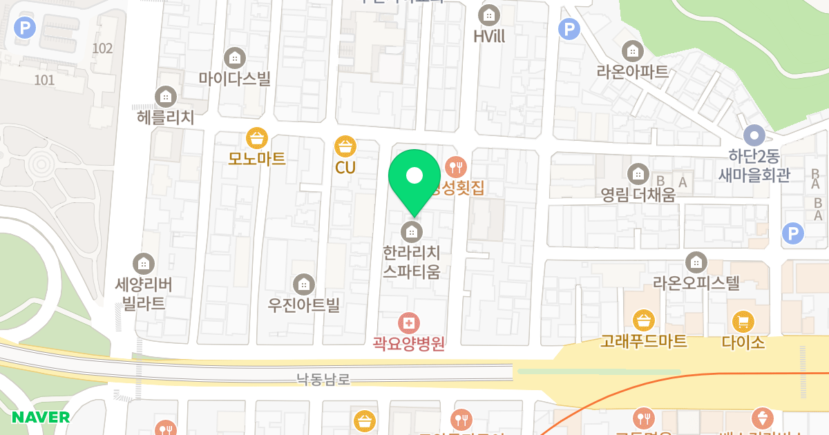 한라리치스파티움 위치 지도 - 부산광역시 사하구 낙동남로1361번길 12