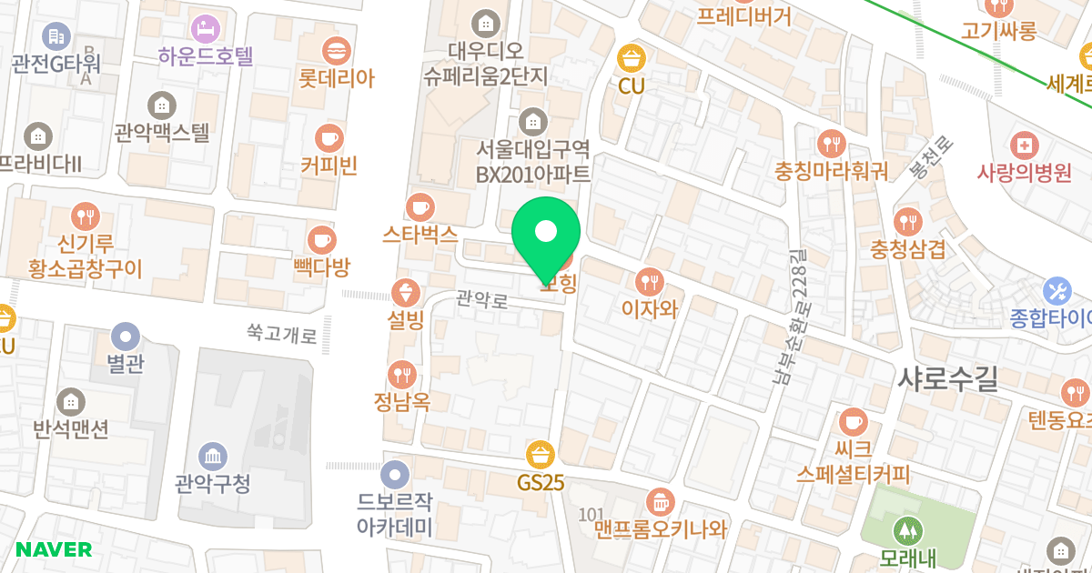 리치타워 위치 지도 - 서울특별시 관악구 남부순환로226길 40