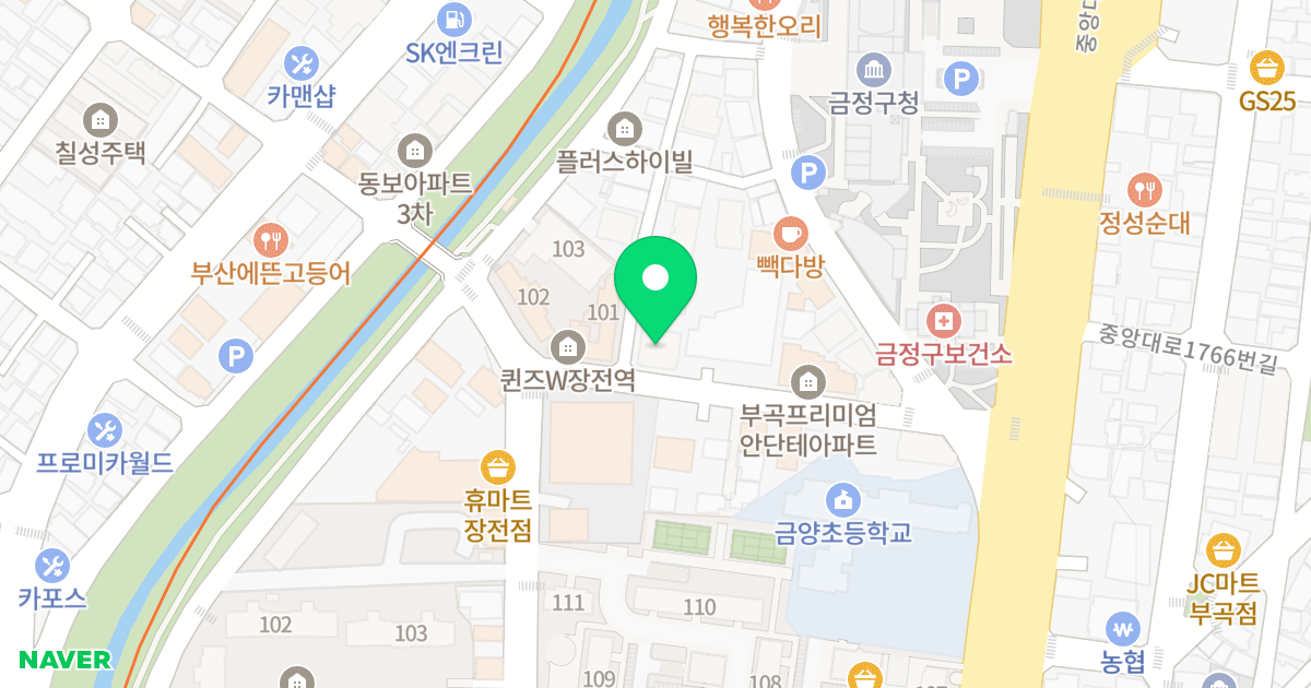 천아하늘정원 위치 지도 - 부산광역시 금정구 중앙대로1763번길 32