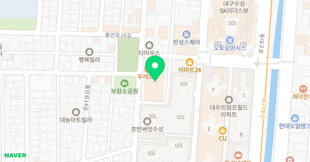수성 헤센 더테라스 위치 지도 - 대구광역시 수성구 청수로24길 59