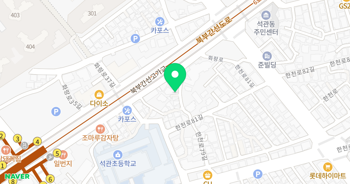 스위트빌3차 위치 지도 - 서울특별시 성북구 화랑로 278-8