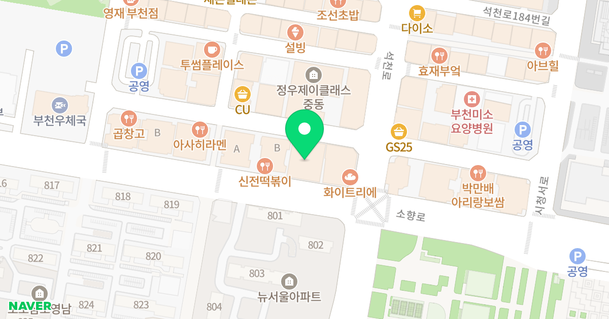 프라움시티 위치 지도 - 경기도 부천시 원미구  127