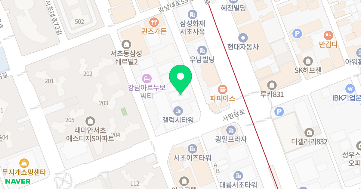 강남역인앤인 위치 지도 - 서울특별시 서초구 서초대로78길 52