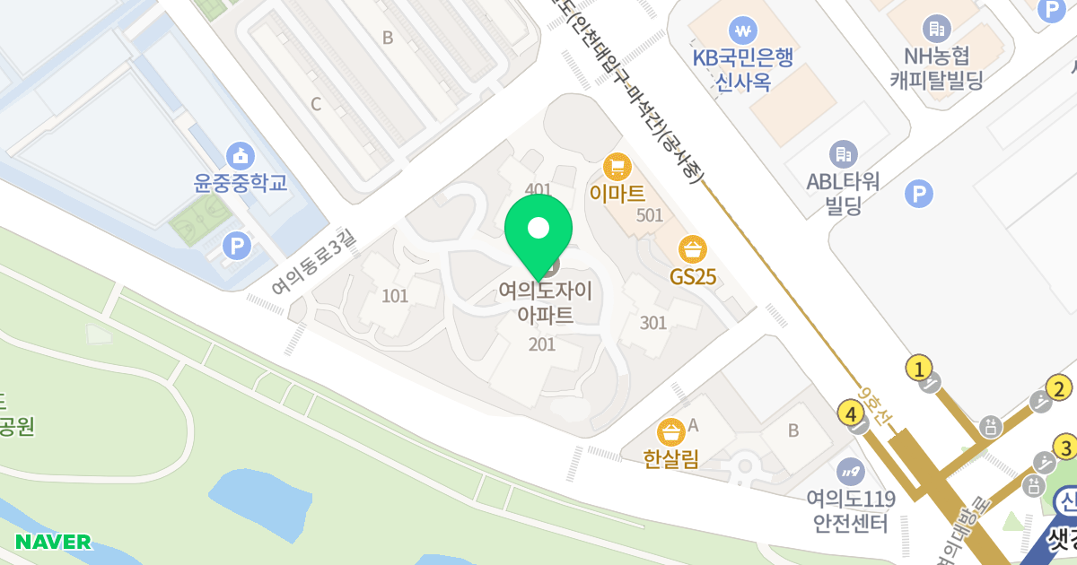 여의도자이 위치 지도 - 서울특별시 영등포구 여의동로3길 10