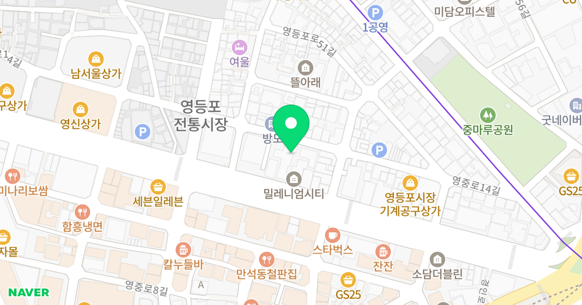 여의도 미르웰 한올림 2차 오피스텔 위치 지도 - 서울특별시 영등포구 영등포로 247