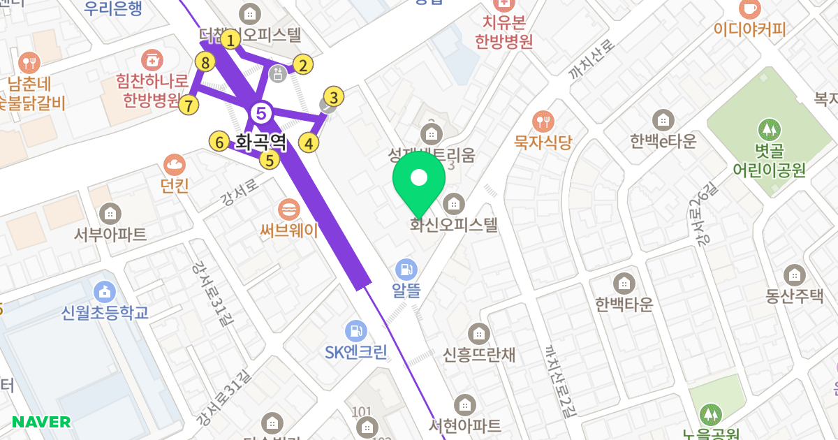 NS파크APT 위치 지도 - 서울특별시 강서구 화곡로 176-22
