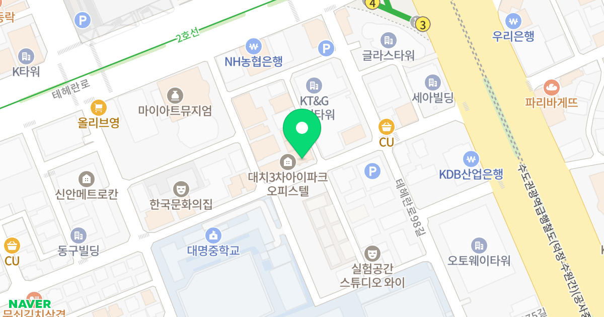 대치3차 아이파크 오피스텔 위치 지도 - 서울특별시 강남구 영동대로85길 20