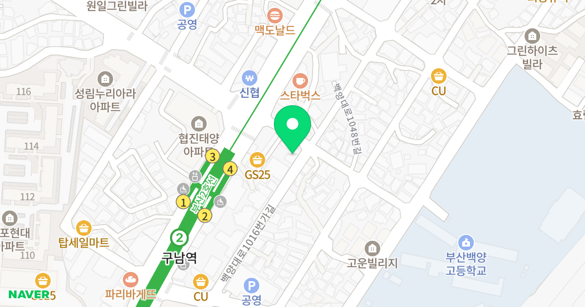 하승메르디앙 위치 지도 - 부산광역시 북구 백양대로1016번가길 33