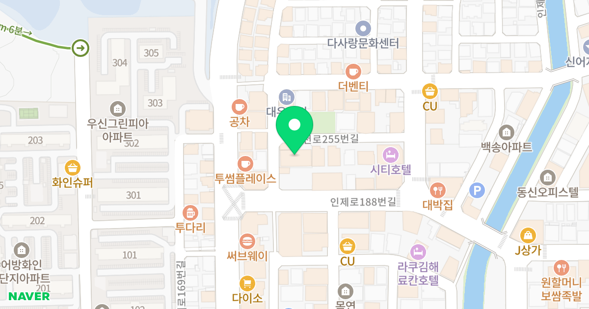 우경오피스텔 위치 지도 - 경상남도 김해시 인제로188번길 3-10
