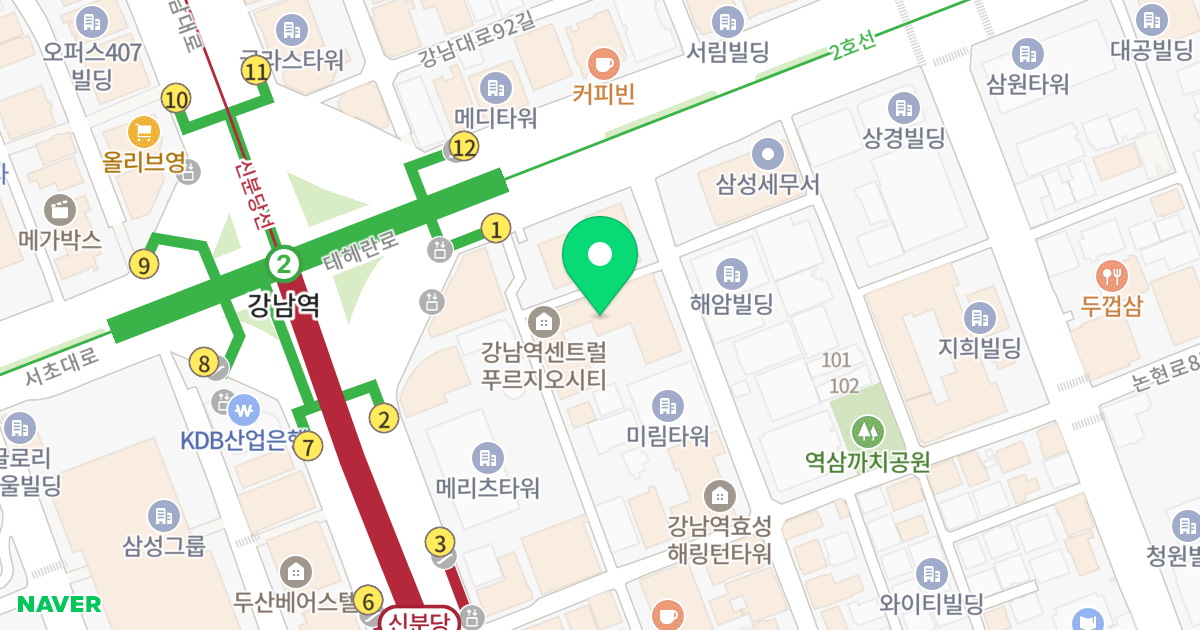 강남역 센트럴 푸르지오 시티 위치 지도 - 서울특별시 강남구