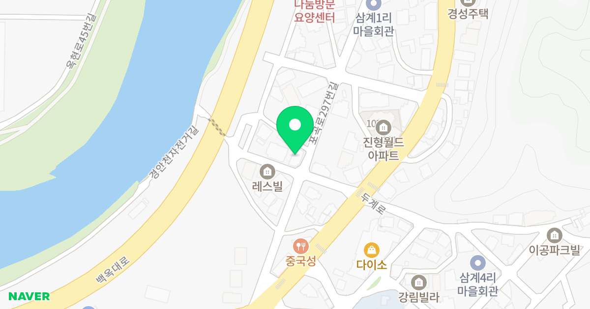 이룸허브타운 위치 지도 - 경기도 용인시 처인구 포곡읍 포곡로285번길 6