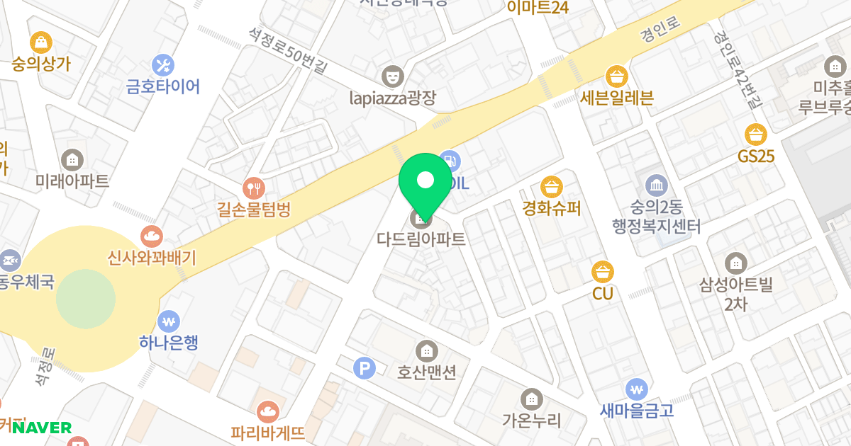 다드림아파트 위치 지도 - 인천광역시 미추홀구 독배로492번길 34