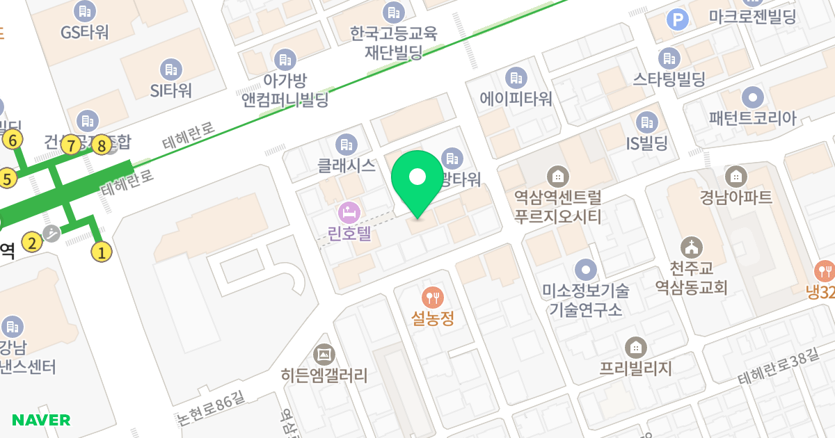 빌딩-에벤에셀 위치 지도 - 서울특별시 강남구 언주로87길 43