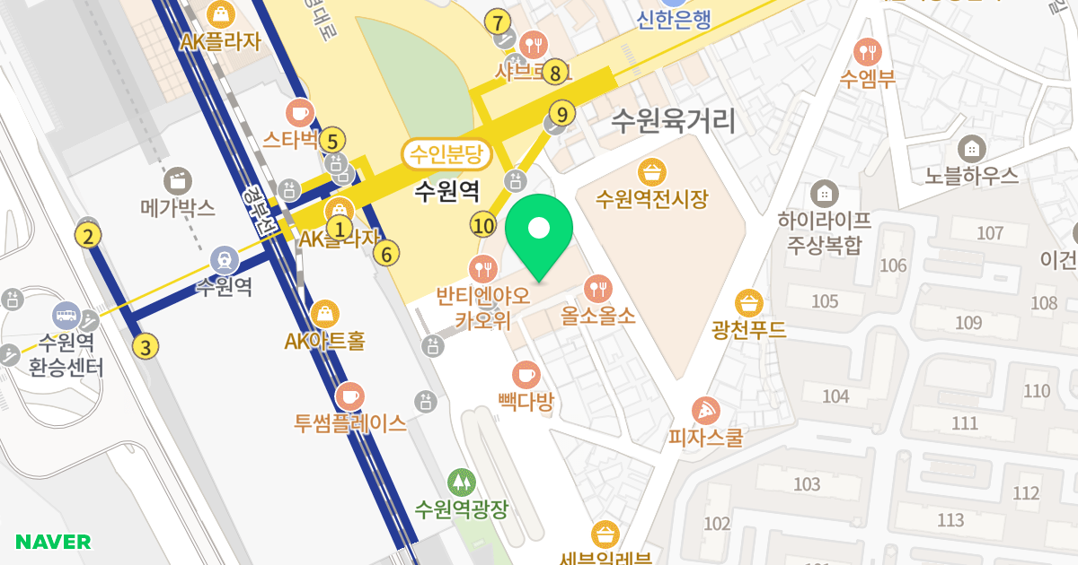 비젼포에버 위치 지도 - 경기도 수원시 팔달구 덕영대로 923-10