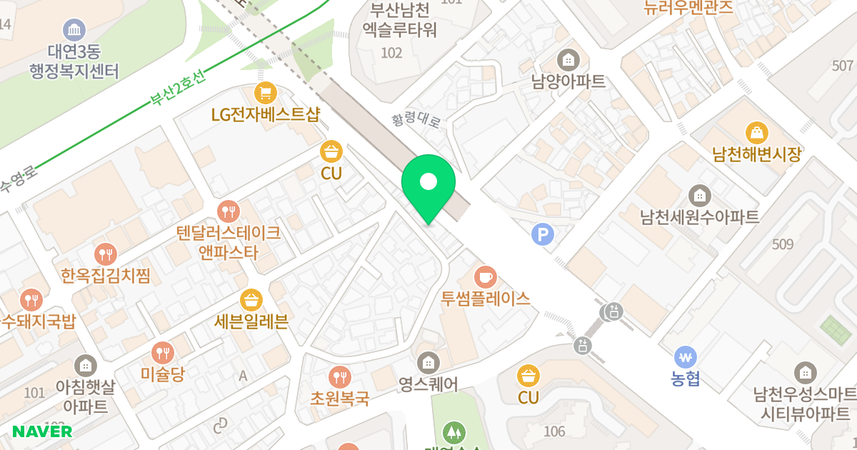 레이듐오피스텔 위치 지도 - 부산광역시 남구 수영로366번길 27