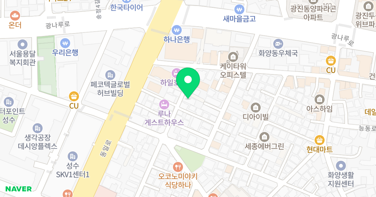 광진안틸리아 위치 지도 - 서울특별시 광진구 광나루로12길 9