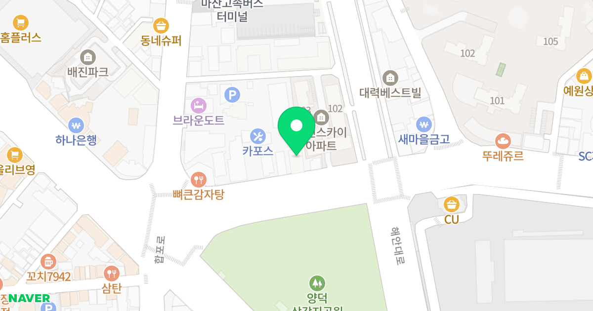 리첸시아 위치 지도 - 경상남도 창원시 마산회원구 봉양로 13