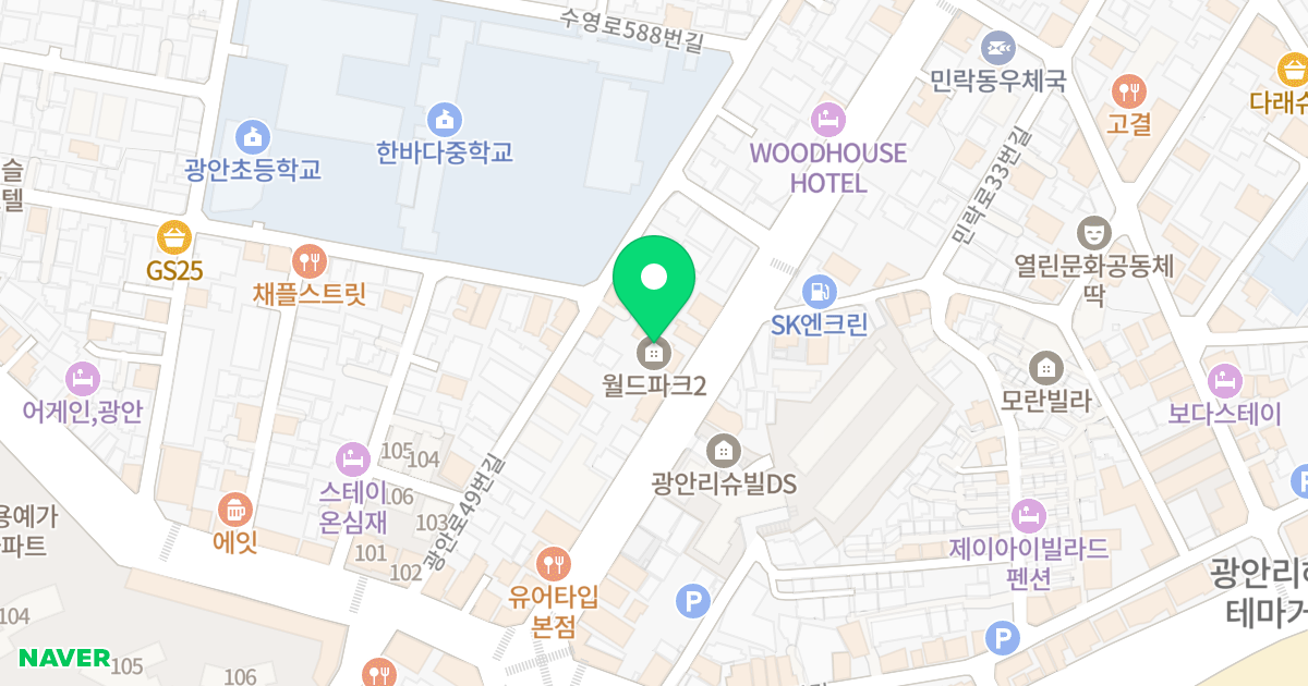 W-PARKⅡ 위치 지도 - 부산광역시 수영구