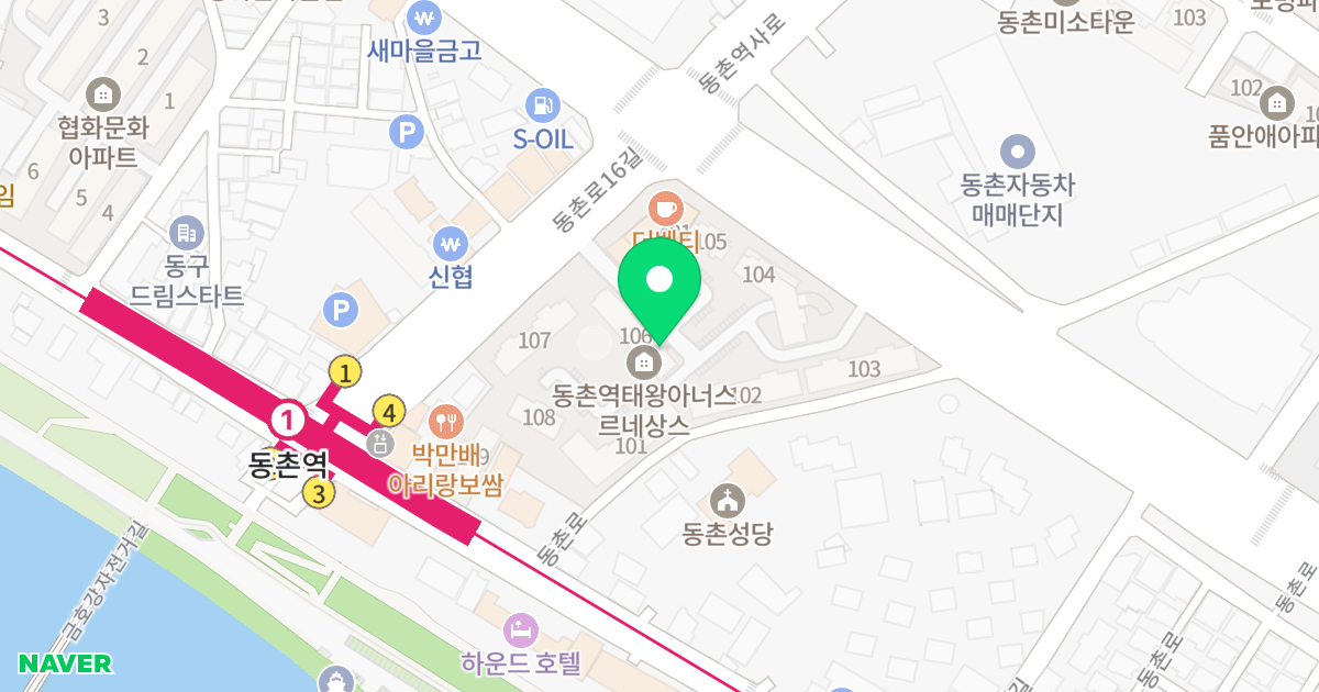 동촌역 태왕아너스 르네상스 위치 지도 - 대구광역시 동구