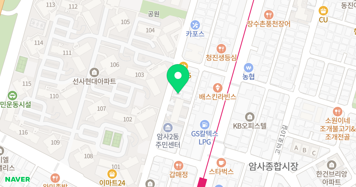 (503-5) 위치 지도 - 서울특별시 강동구 상암로3길 40