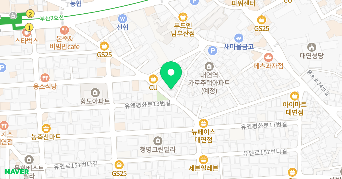 S2 갤러리 위치 지도 - 부산광역시 남구 수영로250번길 41