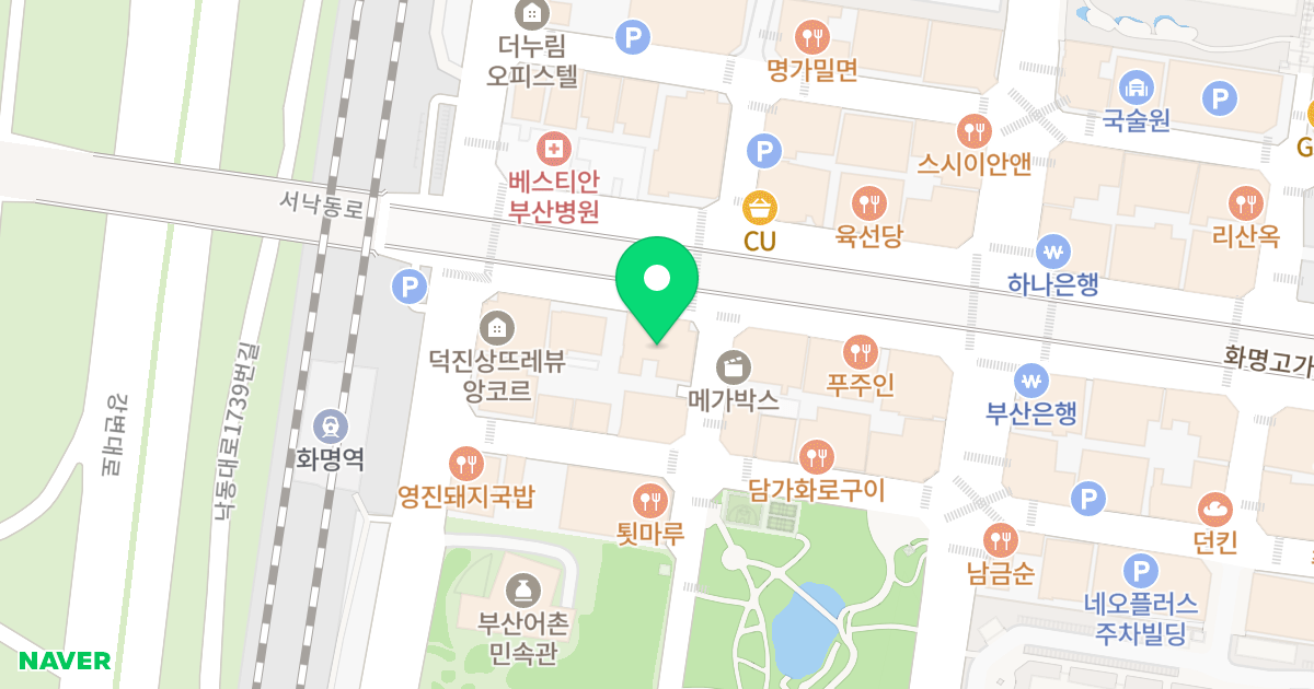 상뜨레-뷰 위치 지도 - 부산광역시 북구 화명대로 10