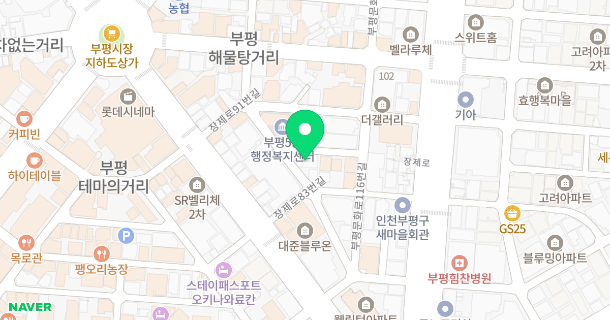 해송파크뷰4차 위치 지도 - 인천광역시 부평구 부평문화로106번길 19-2