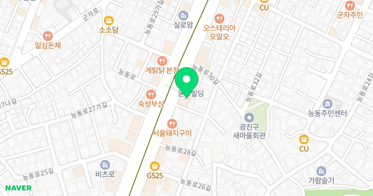 (283-15) 위치 지도 - 서울특별시 광진구 능동로 268