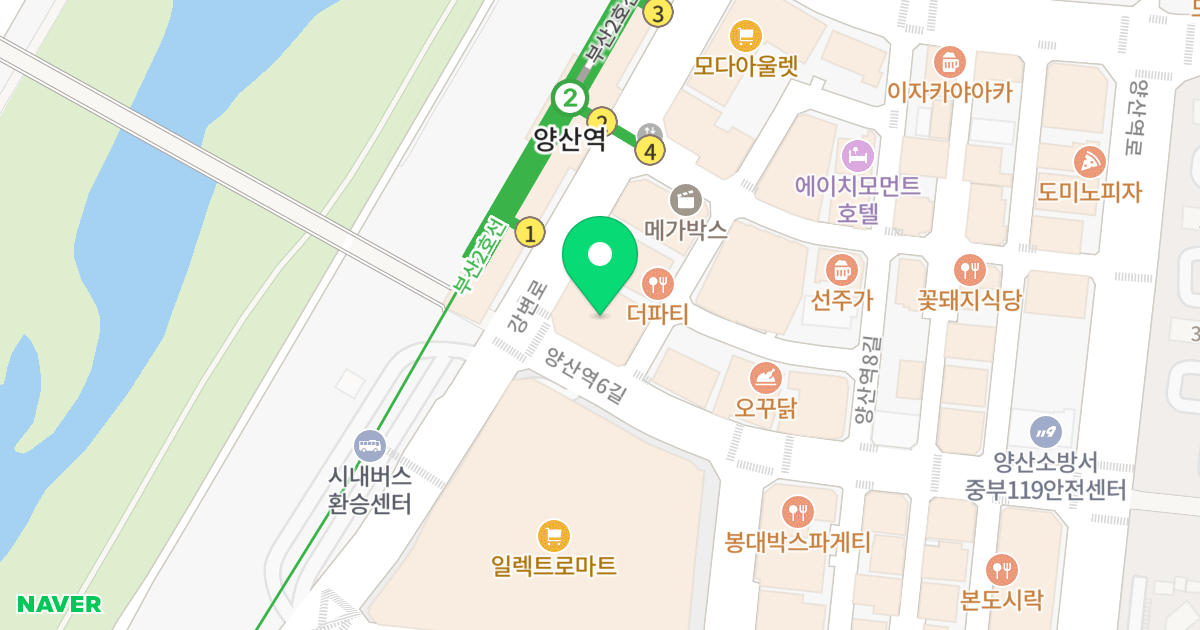센트럴스위트 위치 지도 - 경상남도 양산시 양산역6길 3