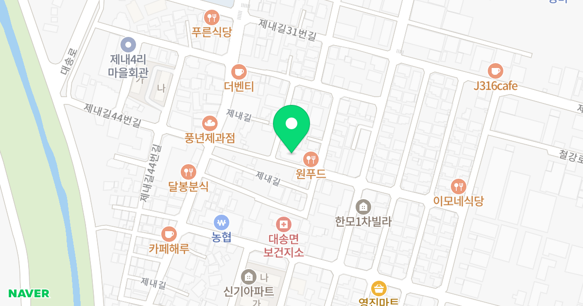 주건축물제1동 위치 지도 - 경상북도 포항시 남구 대송면 제내길47번길 13-1