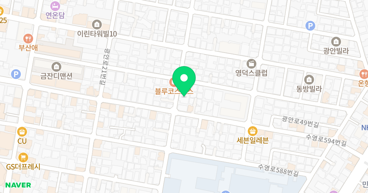 월드하우스 위치 지도 - 부산광역시 수영구 광안로35번길 68