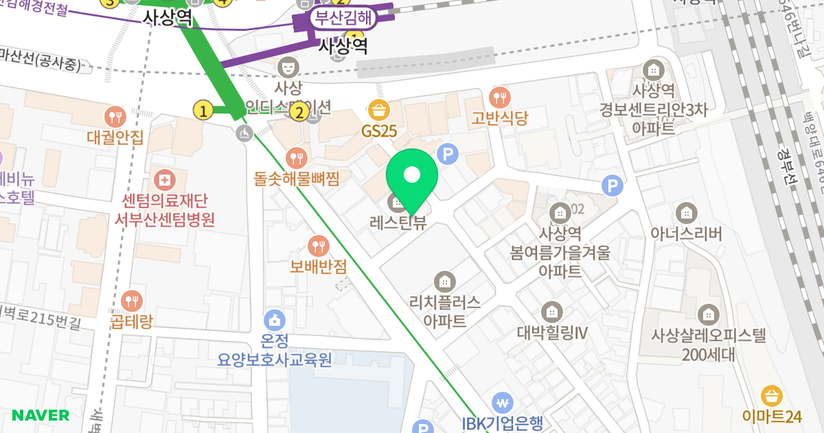 대성캐슬2 위치 지도 - 부산광역시 사상구 사상로170번길 11