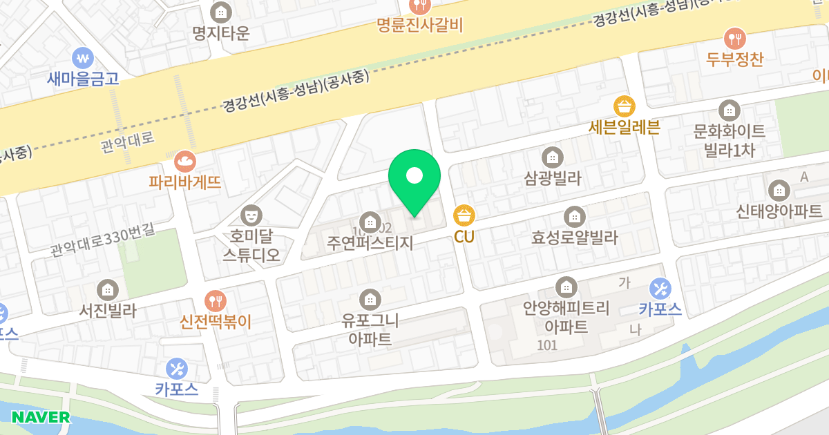 101동 위치 지도 - 경기도 안양시 동안구 관악대로360번길 16