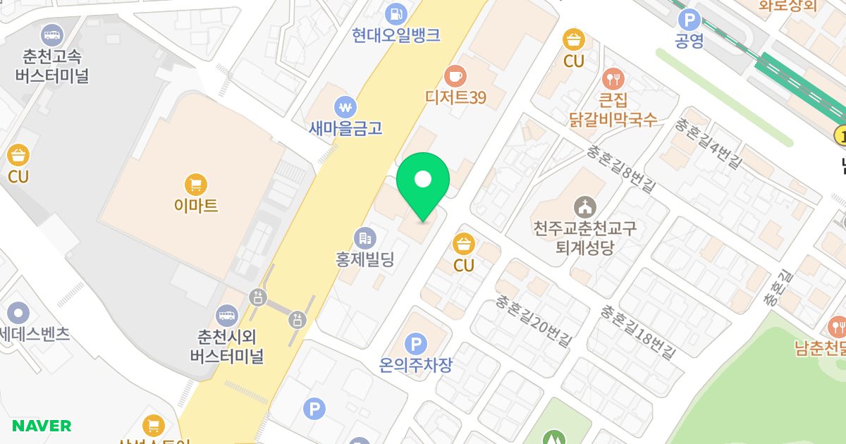 가온펠리스 위치 지도 - 강원특별자치도 춘천시 영서로2279번길 20