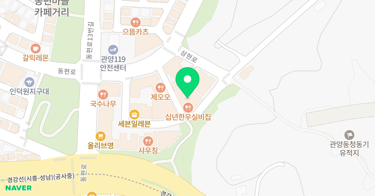 파크에비뉴B타워 위치 지도 - 경기도 안양시 동안구 동편로20번길 39