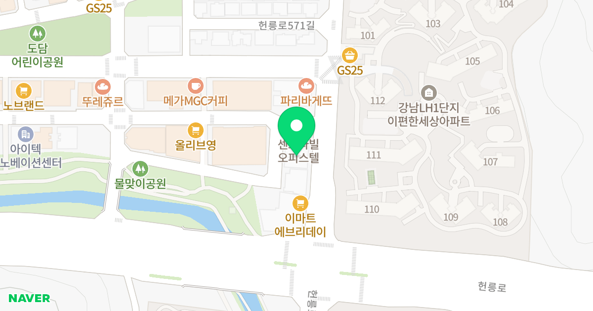 천석빌딩 위치 지도 - 서울특별시 강남구 헌릉로571길 9