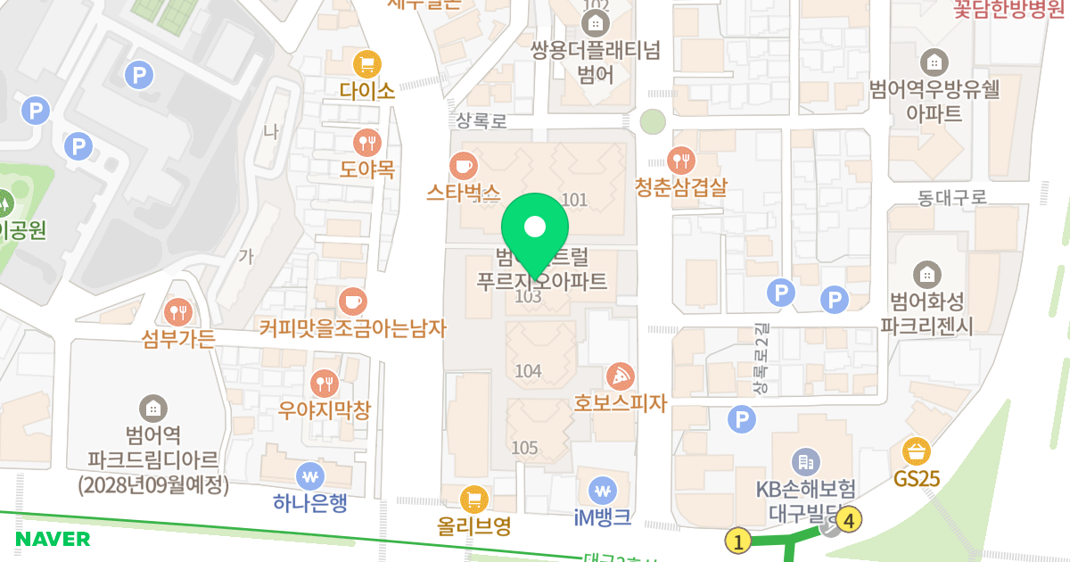 범어센트럴푸르지오 위치 지도 - 대구광역시 수성구 상록로 15