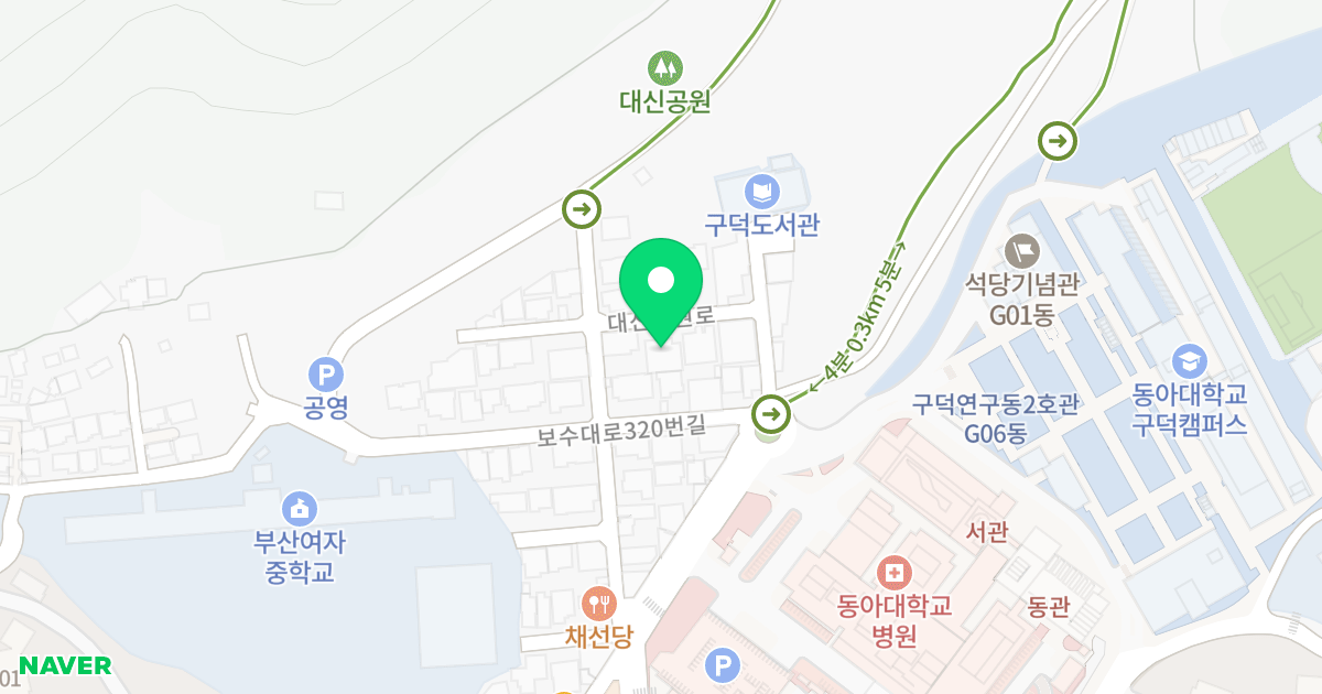 트라움 하우스 위치 지도 - 부산광역시 서구 대신공원로 37-9