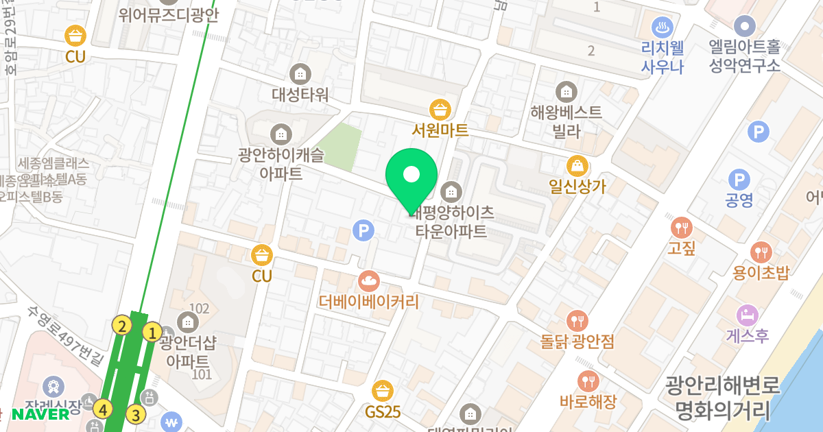 세종 엠스테이4차 위치 지도 - 부산광역시 수영구 남천바다로9번길 42-18
