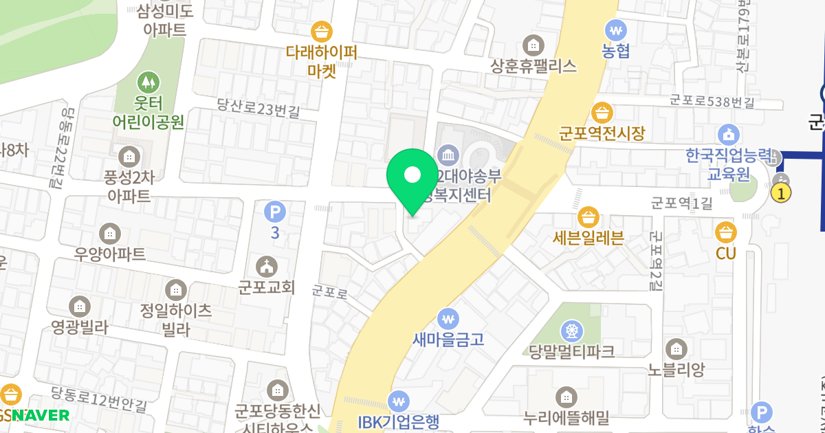 와이즈캐슬 위치 지도 - 경기도 군포시 군포로529번길 11
