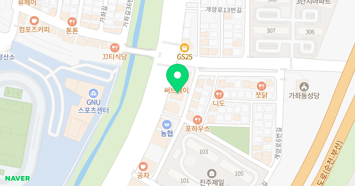 미켈란젤로 빌딩 위치 지도 - 경상남도 진주시 진주대로 546