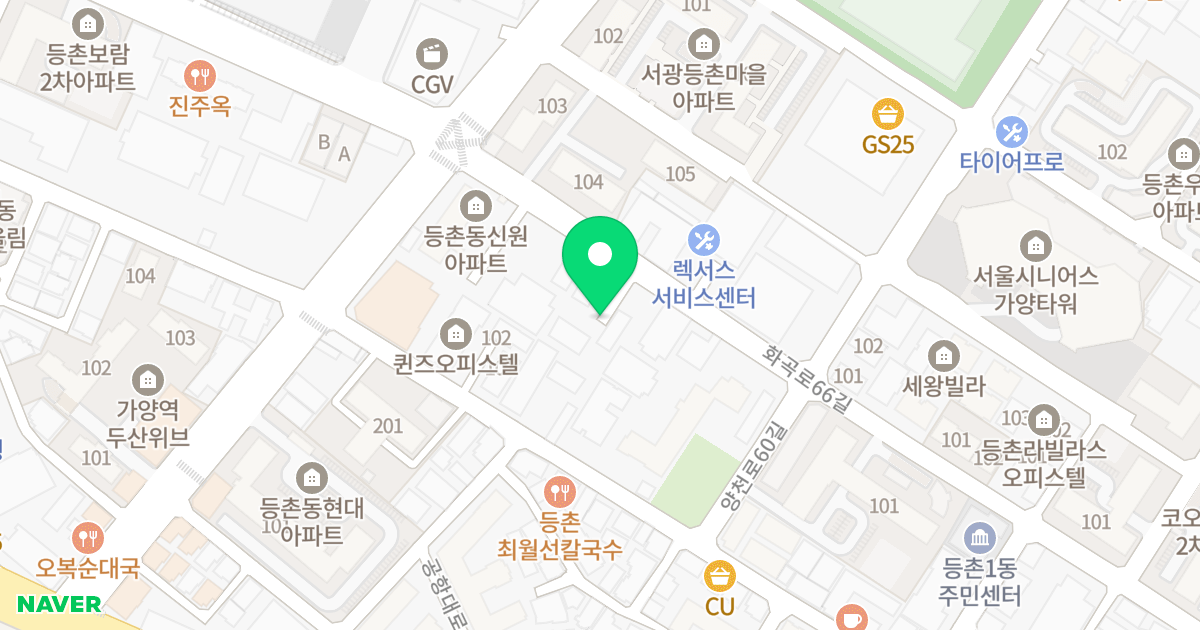 등촌2차 크라운팰리스 위치 지도 - 서울특별시 강서구 화곡로66길 66