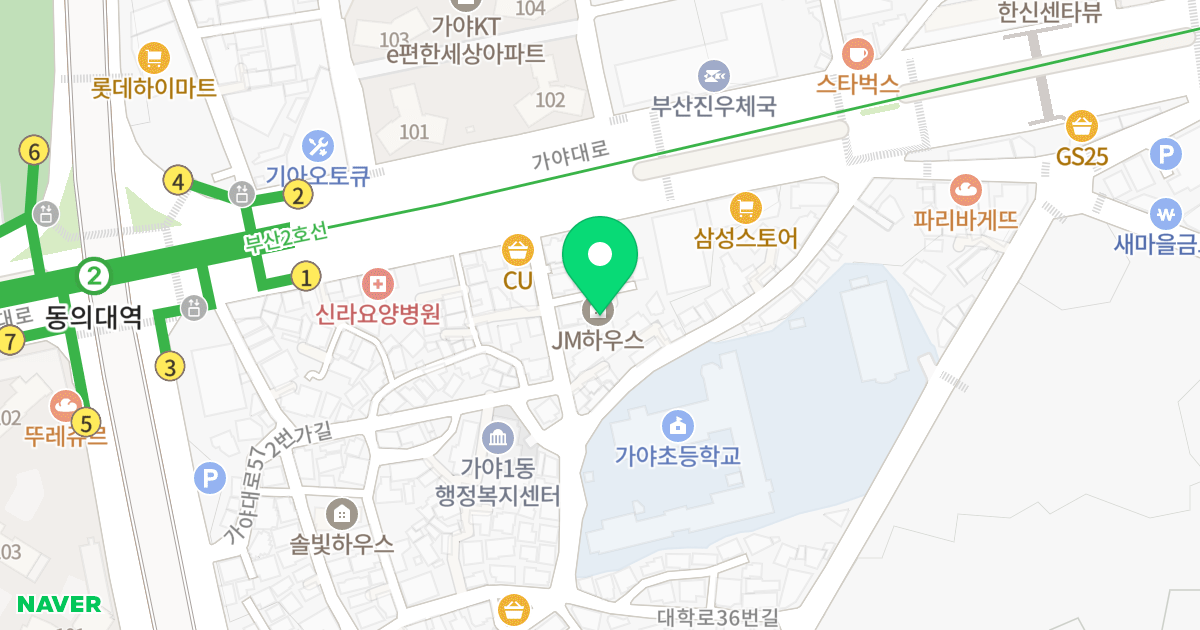 제이엠하우스 위치 지도 - 부산광역시 부산진구 가야대로572번길 7-6